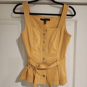 WHBM Sleeveless Topstitch Pret Top Size 2